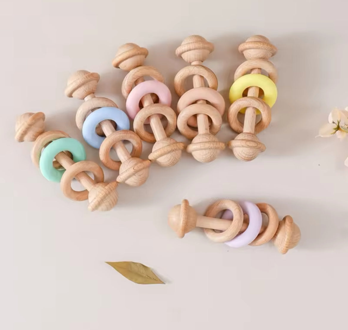 Wooden Beaded Rattles – Natural Baby Sensory Toy