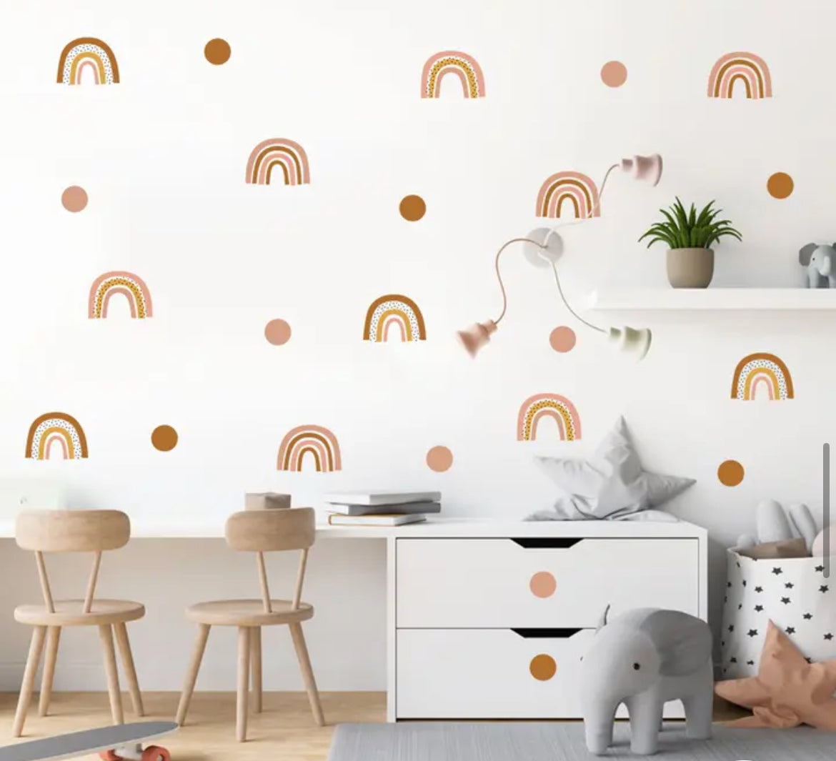 Boho Retro Rainbow Wall Stickers