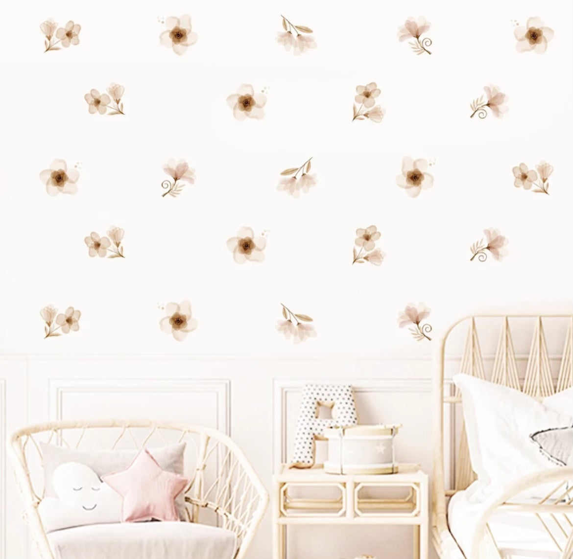 Elegant Floral Watercolour Wall Decals