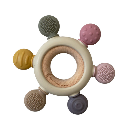 Textured Silicone & Wood Teether