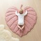 Pink Leaf playmat aerial view — Natural Nursery padded play mat