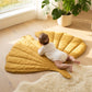 Baby on Yellow Leaf playmat — Natural Nursery padded tummy time mat