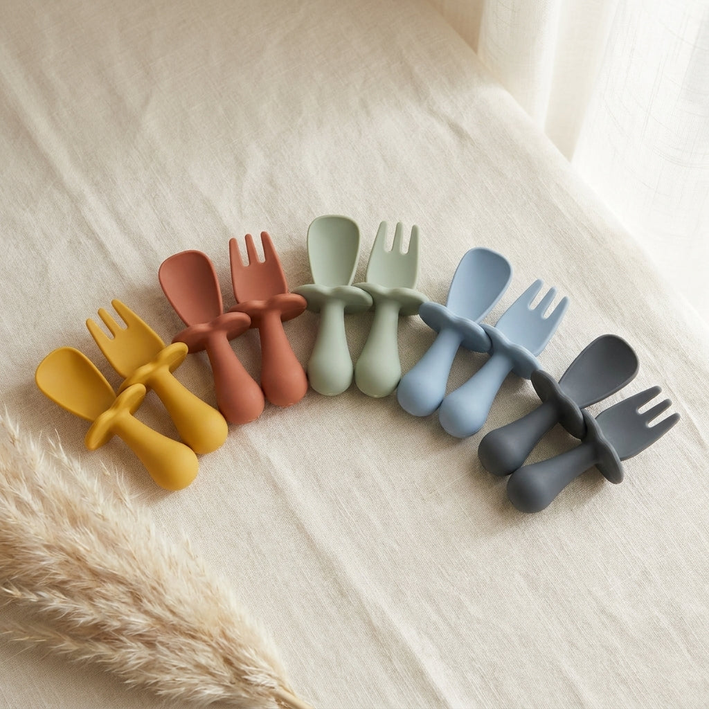 First cutlery set colour range — Natural Nursery baby weaning