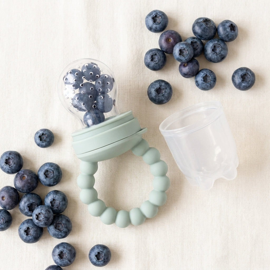 Blueberry weaning dummy lifestyle — Natural Nursery natural silicone soother