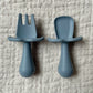 First cutlery set - steel blue