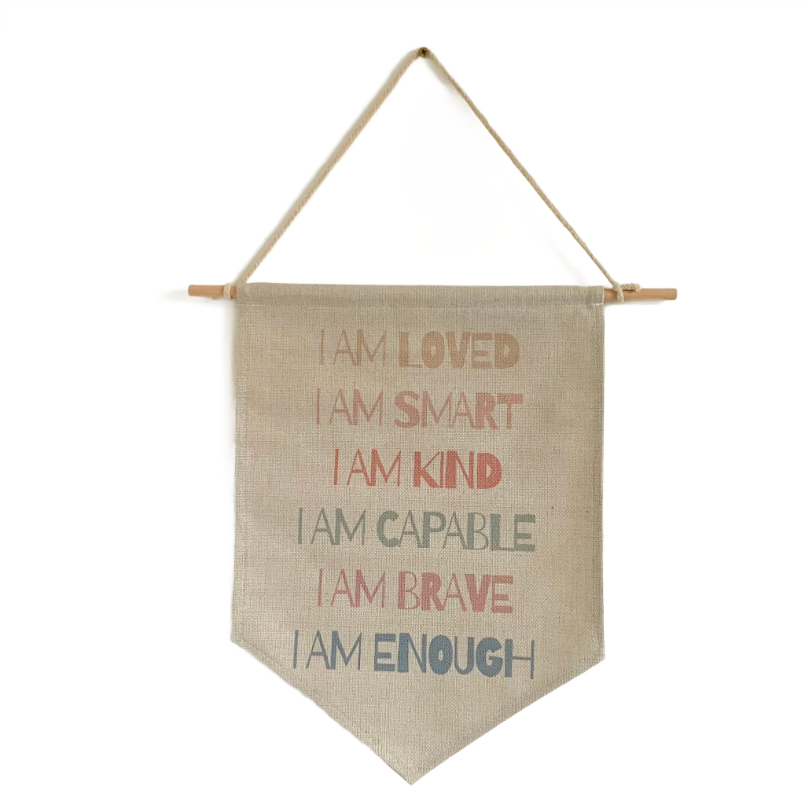 Positive Affirmations Cotton Wall Flag for Nursery – 30cm X 40cm ...