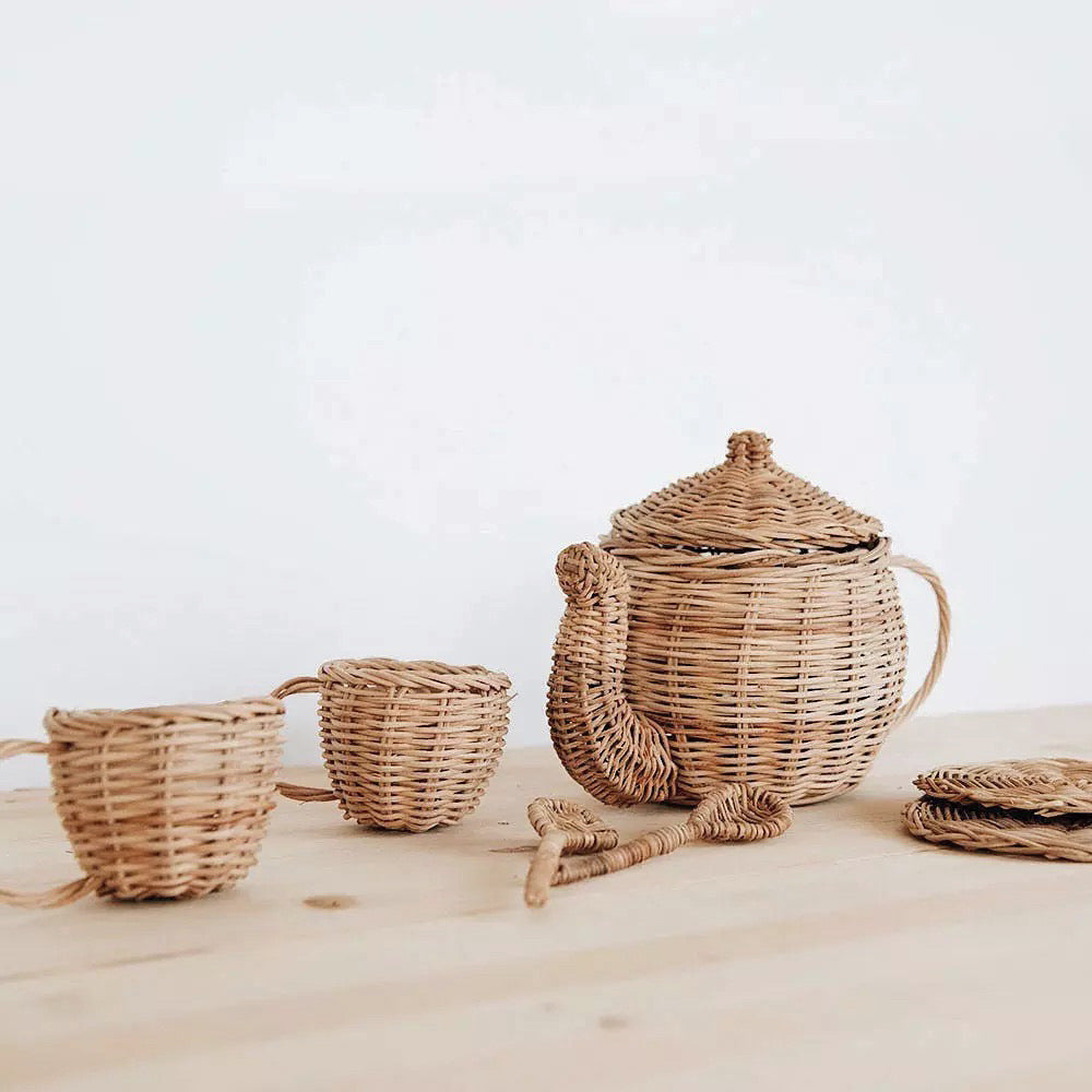Rata Tea Set Rattan tea set | Natural Rattan Nursery Accessory | The Natural Nursery